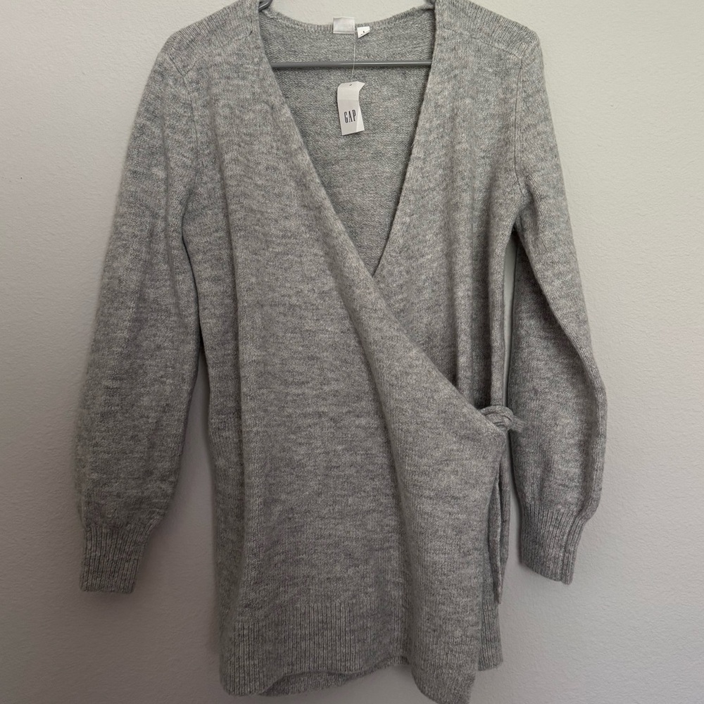 GAP Women's Gray Wrap Sweater